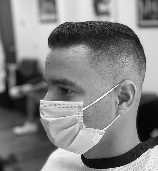 Picture of a haircut from a barber in a studio
