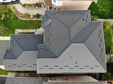 top of a home with metal roofing