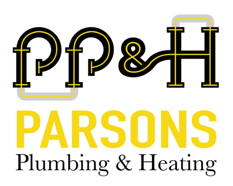 company logo with black and yellow details with font in the shape of pipe
