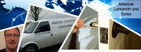 Collage of locksmith with work truck and branding