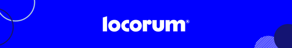 Locorum logo in bright blue