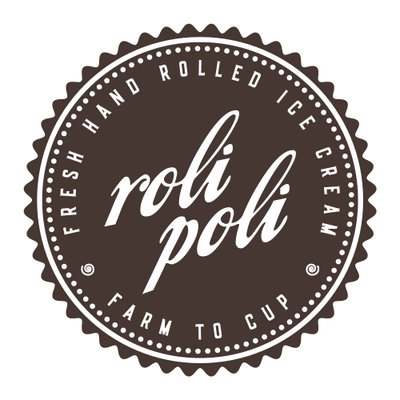 roli poli logo in brown and white background
