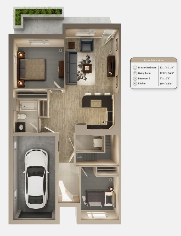 Sifton properties interior layout blueprint with specifications included on right hand side