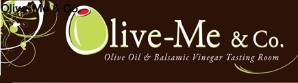 olive me and co logo with olive accent and brown background