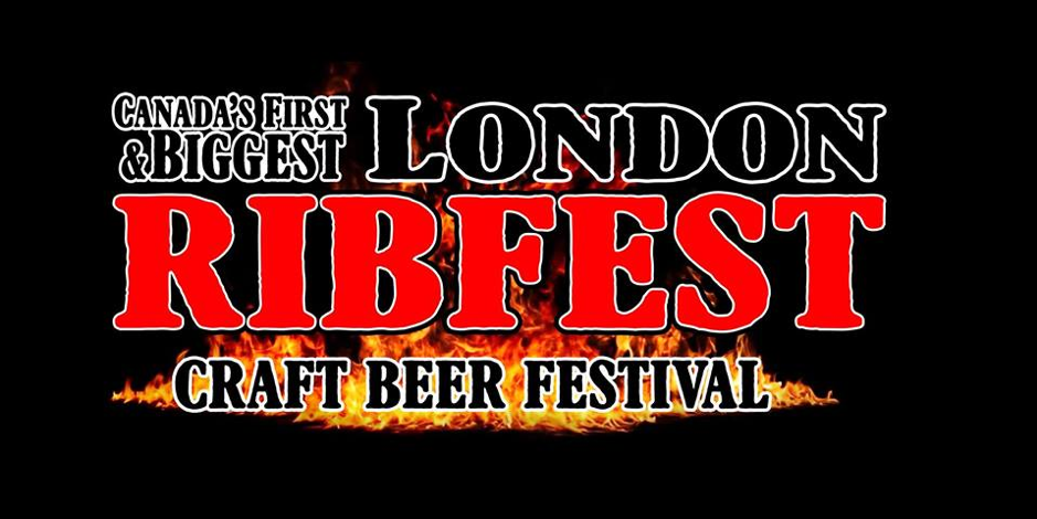 ribfest logo featuring black red and white with outlined copy throughout