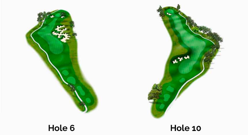 Golf Club course map with bunker and fairway details